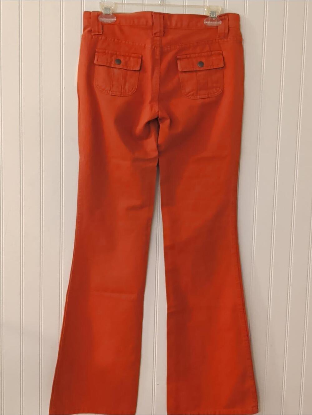 NWT Vintage Joie Burnt Orange LOW RISE Flare Denim Jeans Size 27 Y2K - Picture 4 of 9